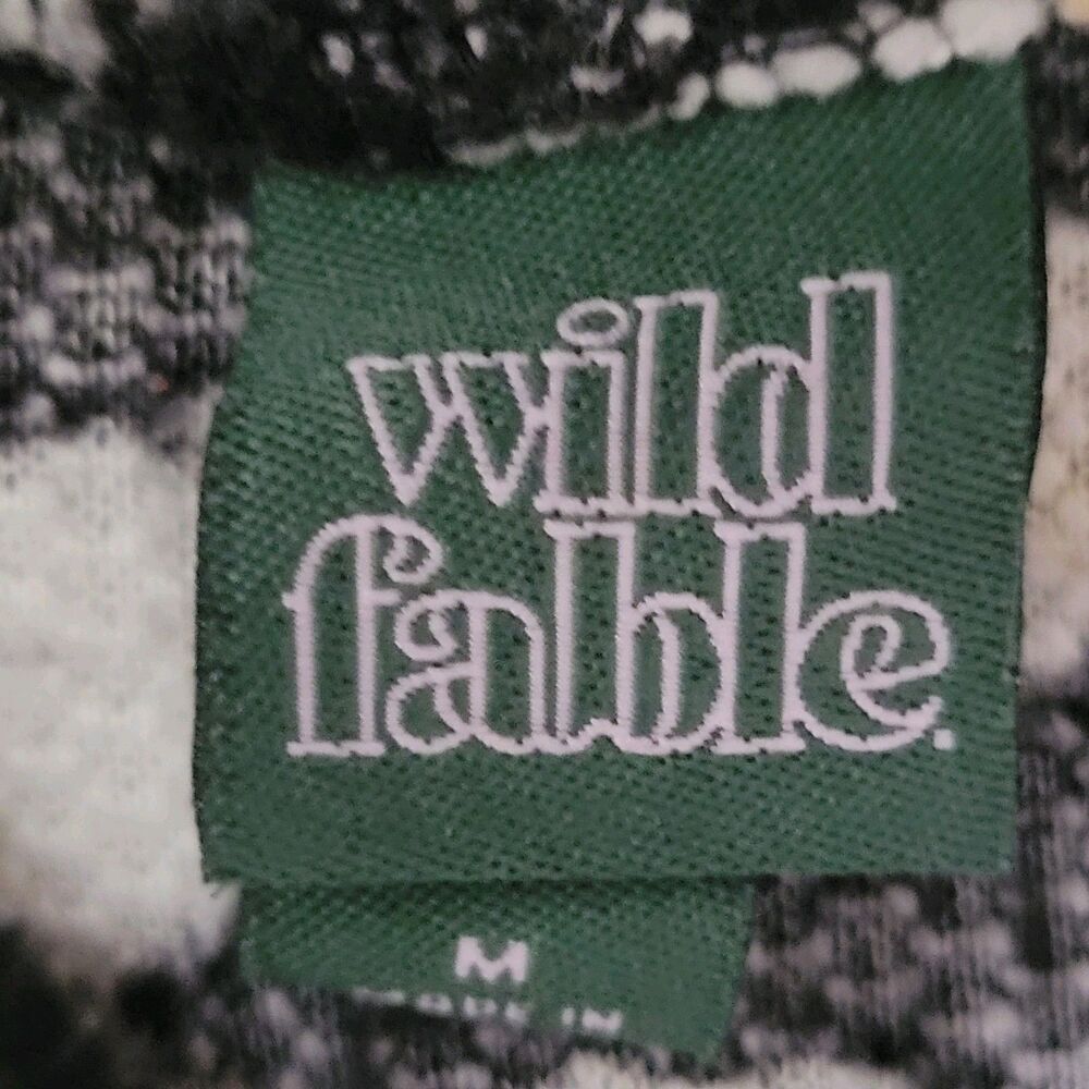Wild Fable Cropped Hoodie Womens M Black White Animal Print Fleece Pullover - Picture 10 of 12